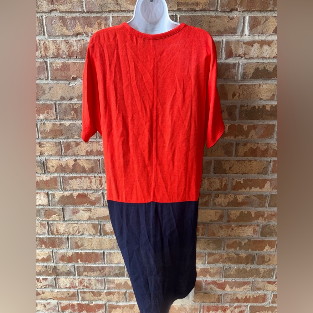 Zara Coral and Navy Colorblock Dress size M - Picture 7 of 9